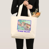 Tybee Island Georgia Waterverf Zee Turtle Grote Tote Bag (Voorkant (product))