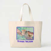 Tybee Island Georgia Waterverf Zee Turtle Grote Tote Bag (Voorkant)