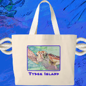 Tybee Island Georgia Waterverf Zee Turtle Grote Tote Bag