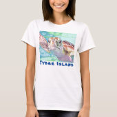 Tybee Island Georgia Waterverf Zee Turtle T-shirt (Voorkant)
