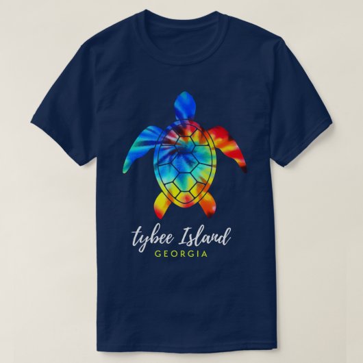 Tybee Island Georgia Zee Turtle Tie Dye T-shirt (Design voorkant)