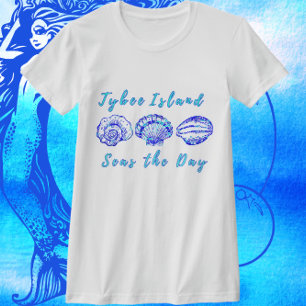 Tybee Island Georgia Zeeen de Dag Seashell T-shirt