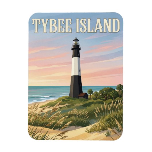Tybee Island Light Magneet (Verticaal)