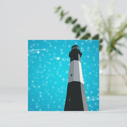 tybee island light station invitation kaart (Staand voorkant)
