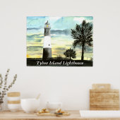 TYBEE Island Lighthouse art collecteerbare geschen Poster (Keuken)