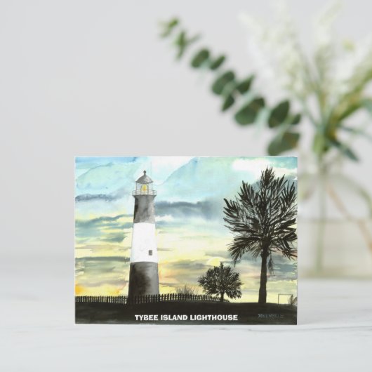 TYBEE ISLAND LIGHTHOUSE BRIEFKAART (Staand voorkant)