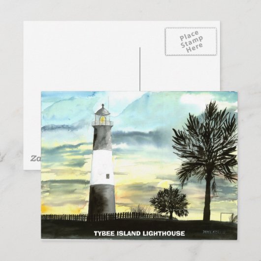 TYBEE ISLAND LIGHTHOUSE BRIEFKAART (Voorkant / Achterkant)