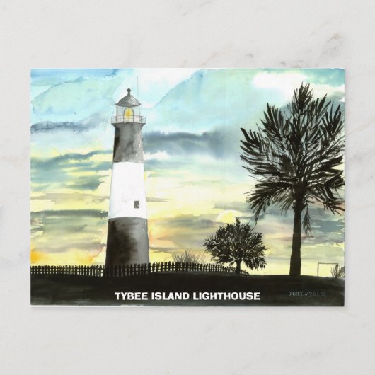 TYBEE ISLAND LIGHTHOUSE BRIEFKAART (Voorkant)