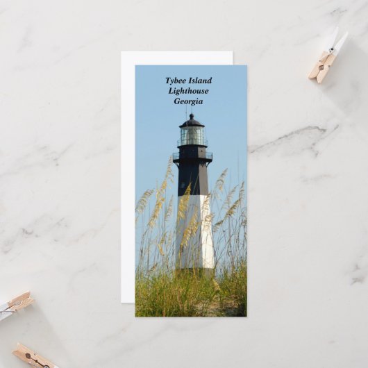 Tybee Island Lighthouse Kaart (Voorkant / Achterkant in situ)