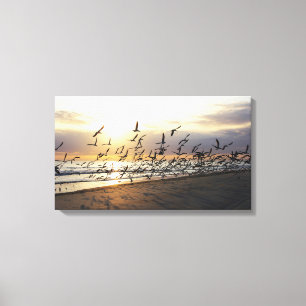 Tybee Island - Morning Flock Canvas Afdruk