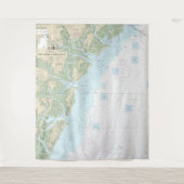 Tybee Island naar Doboy Sound Nautische Grafiek 11 Wandkleed (Voorkant)