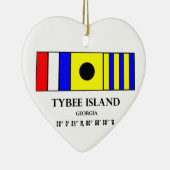 Tybee Island Nautical Flag Keramisch Ornament (Rechts)