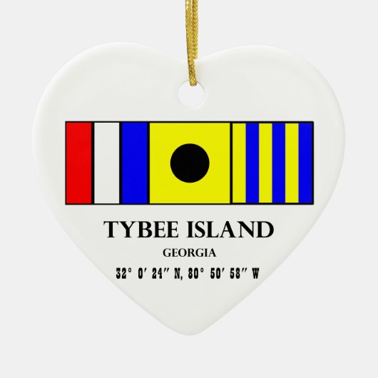 Tybee Island Nautical Flag Keramisch Ornament (Voorkant)