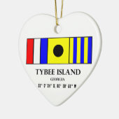 Tybee Island Nautical Flag Keramisch Ornament (Links)