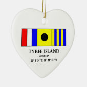 Tybee Island Nautical Flag Keramisch Ornament (Rechts)
