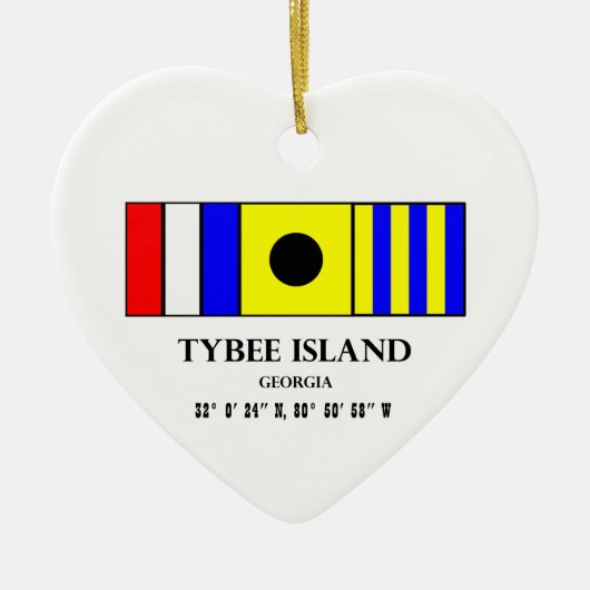 Tybee Island Nautical Flag Keramisch Ornament (Voorkant)