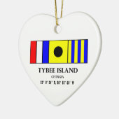 Tybee Island Nautical Flag Keramisch Ornament (Links)