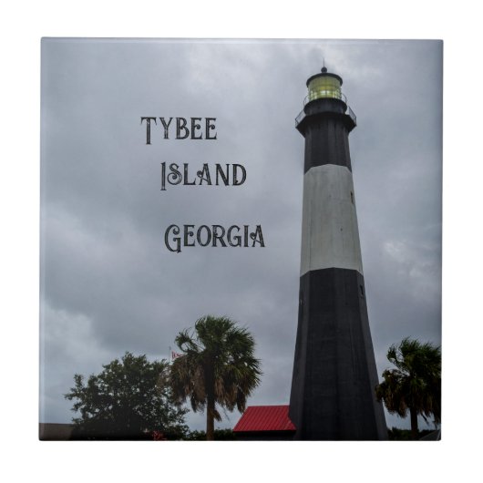 Tybee Island Vuurtoren Georgië Tegeltje (Voorkant)