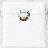 TYBEE Island Vuurtoren kunst verzamelbare geschenk Ronde Sticker (Tas)