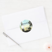 TYBEE Island Vuurtoren kunst verzamelbare geschenk Ronde Sticker (Envelop)