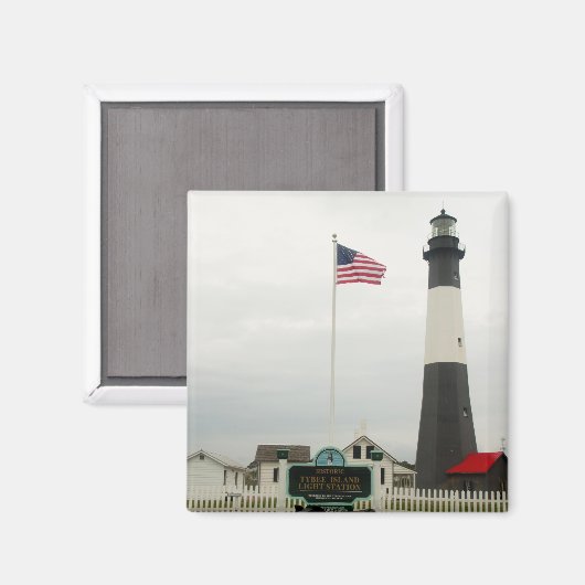 Tybee Island Vuurtoren Station Magnet (Voorkant / Achterkant)