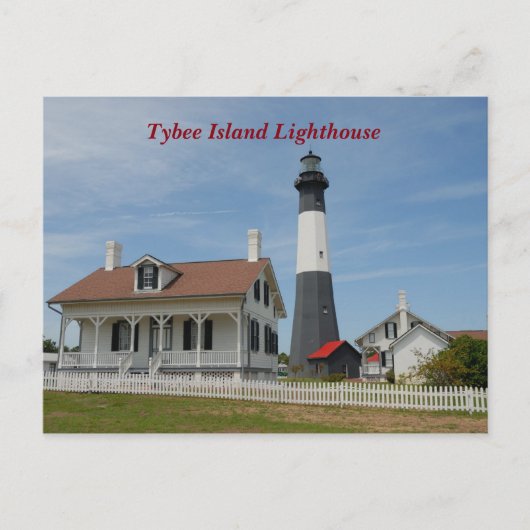 Tybee Island, vuurtoren van Georgia Briefkaart (Voorkant)
