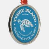 Tybee Island (zeeen schildpad) Metalen Ornament (Rechts)