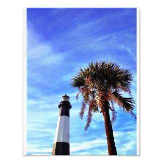 Tybee Lighthouse met Palmetto Foto Afdruk