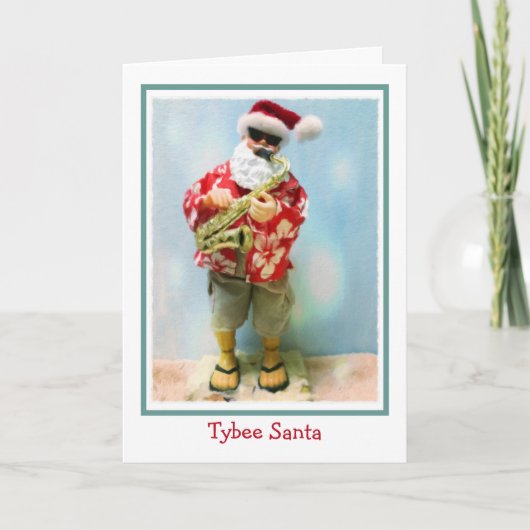 Tybee Santa Christmas Kaart (Voorkant)