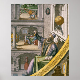 Tycho Brahe (1546-1601) van 40 jaar, onder zijn as Poster