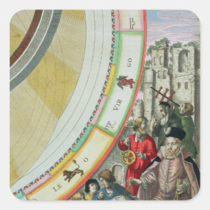 Tycho Brahe , detail van een kaart waarop zijn Vierkante Sticker