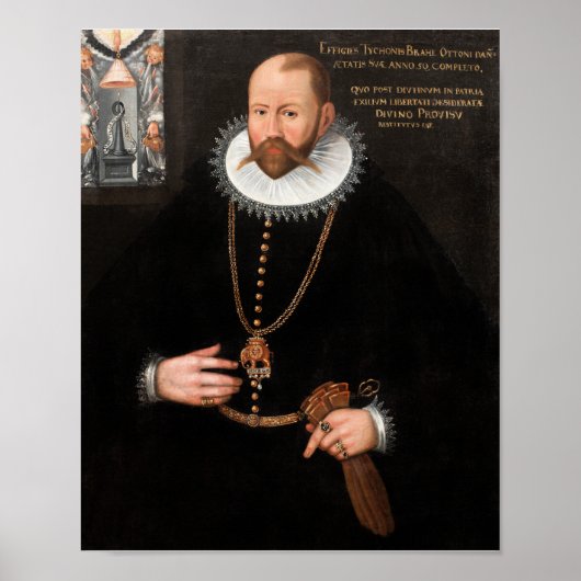 Tycho Brahe Portrait - 1596 Poster (Voorkant)