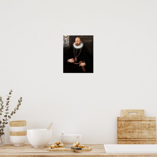 Tycho Brahe Portrait - 1596 Poster (Keuken)