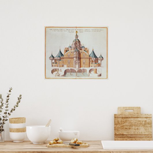 Tycho Brahe's observatorium Uraniborg Poster (Keuken)