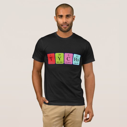 Tycho periodiek table name shirt (Voorkant volledig)