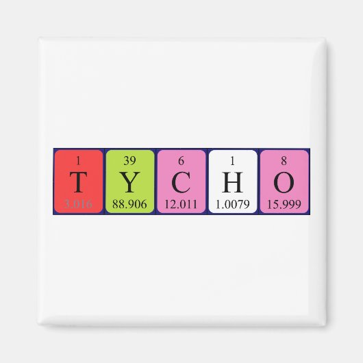 Tycho periodieke table name magnet (Voorkant)