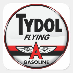 Tydol Flying Benzine teken Crystal versie Vierkante Sticker