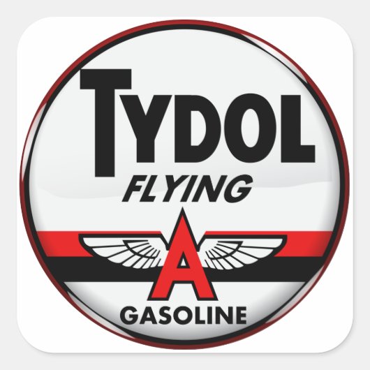 Tydol Flying Gasoline bord Crystal versie Vierkante Sticker (Voorkant)