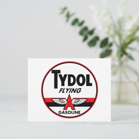 Tydol Flying Gasoline  teken Briefkaart (Staand voorkant)