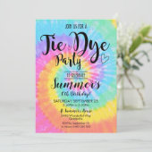 Tye Die-feest uitnodiging Hippy Tye Die (Staand voorkant)