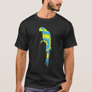 Tye Die Scarlakkleurige Ara Kleurrijke Papegaai Vo T-shirt