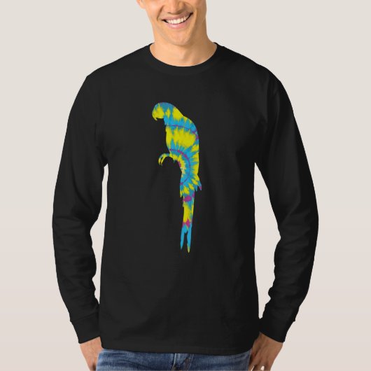Tye Die Scarlet Macaw Colourful Parrot Bird Tropic T-shirt (Voorkant)