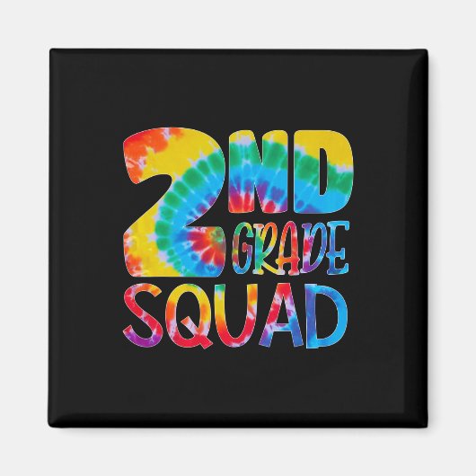 Tye-Dye 2e klas squad leraar student eerste dag Magneet (Voorkant)