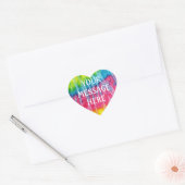 Tye dye achtergrond - Pas je eigen aan Hart Sticker (Envelop)