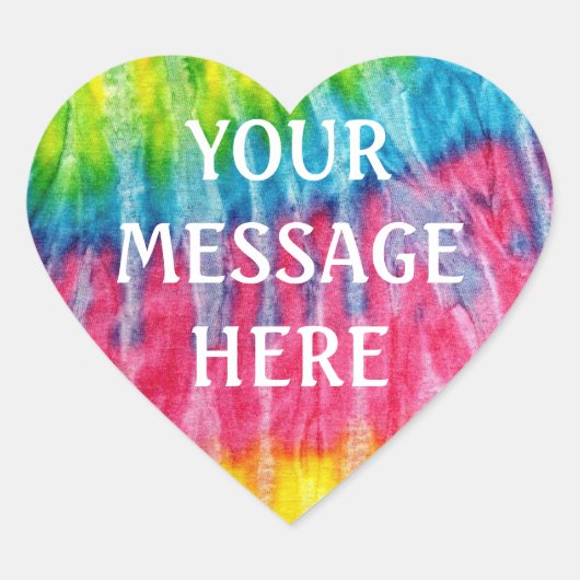 Tye dye achtergrond - Personaliseer je eigen Hart Sticker (Voorkant)