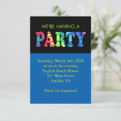 TYE DYE Bar Mitzvah Invitation Reception Card Kaart (Staand voorkant)