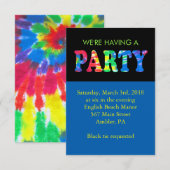 TYE DYE Bar Mitzvah Invitation Reception Card Kaart (Voorkant / Achterkant)