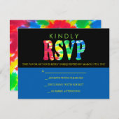 TYE DYE Bar Mitzvah Invitation Reply Kaart (Voorkant / Achterkant)
