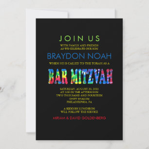 TYE DYE Bar Mitzvah Uitnodiging