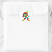 Tye Dye Bigfoot Ronde Sticker (Tas)